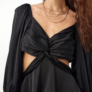 J.ING Black Puff Sleeve Mini Dress